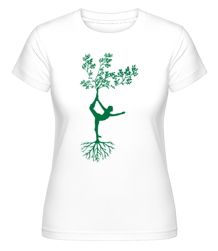 Aperçu: Yoga Harmonie Terre Arbre -  T-shirt Shirtinator femme - Blanc - Devant