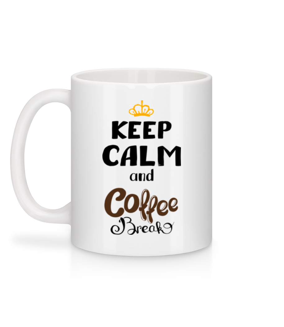 Aperçu: Keep Calm And Coffee Break - Mug en céramique blanc - Blanc - Derrière