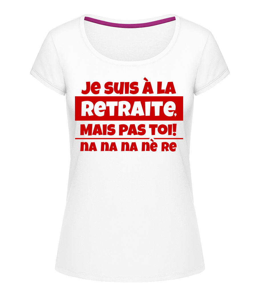 Aperçu: Je Suis À La Retraite - T-shirt à col rond Megan - Blanc - Vorn