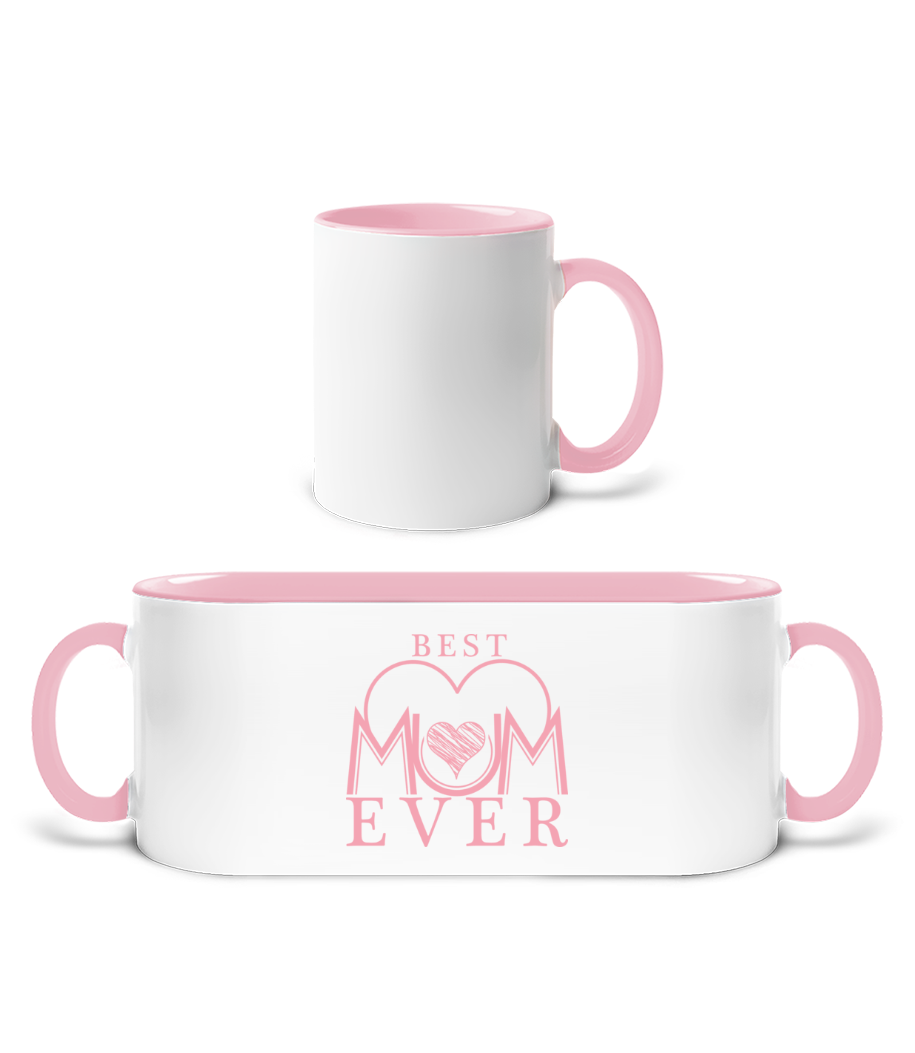 Best Mum Ever · Mug bicolore en céramique - intérieur de couleur
