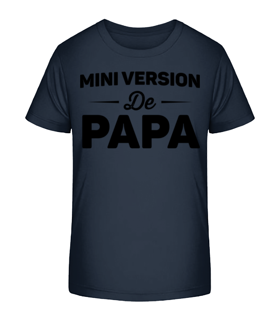 Mini Version De Papa - T-shirt bio Enfant Stanley Stella 2.0 - Bleu marine - Devant