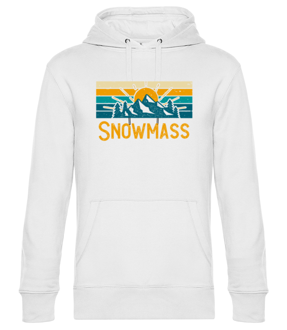 Snowmass - Sweat à capuche premium Unisexe - Blanc - Devant