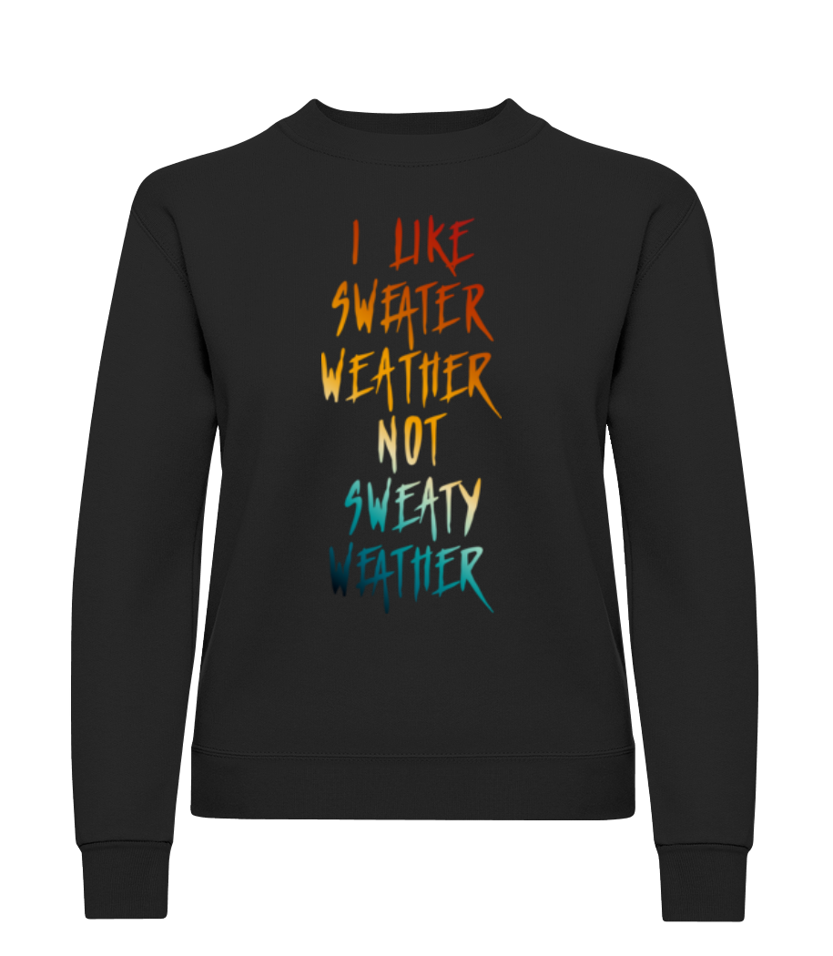 Aperçu: I Like Sweater Weather - Sweatshirt Femme - Noir - Devant