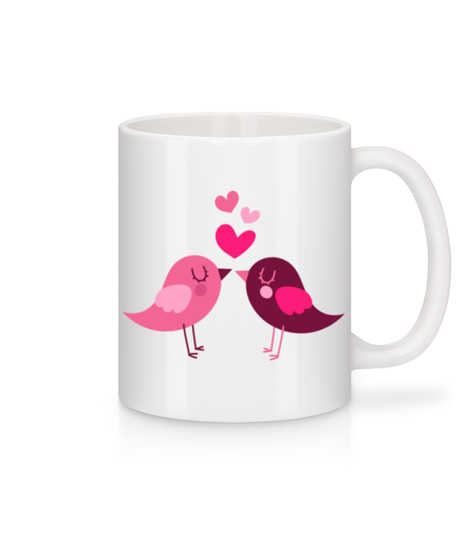 Amour Entre Oiseaux · Mug en céramique blanc
