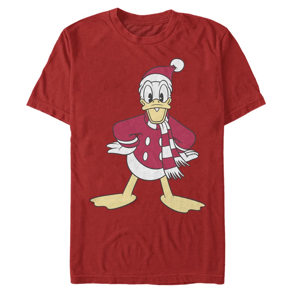 Disney Classics - Mickey Mouse - Donald Duck Donald Hat - Christmas - Homme T-shirt - Rouge - Devant