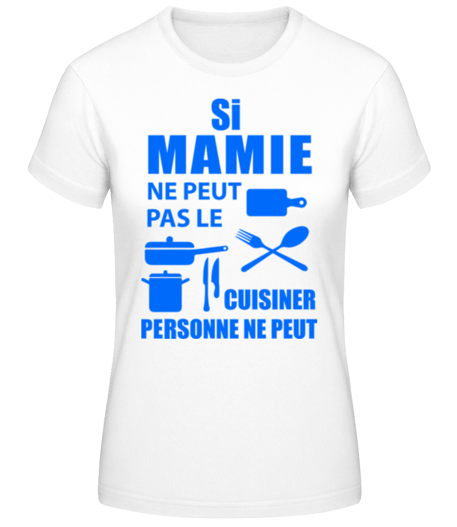 Aperçu: Mamie Sais Tout Cuisiner - T-shirt standard Femme - Blanc - Devant