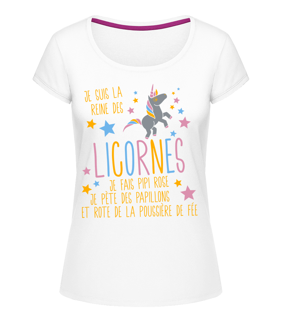 Je Suis La Reine Des Licornes · T-shirt col en U Femme