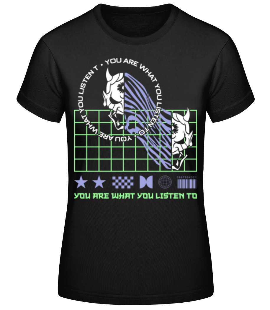 Aperçu: You Are What You Listen To - T-shirt standard Femme - Noir - Devant