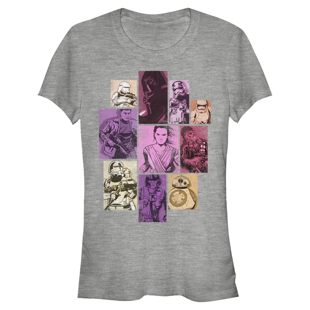 Aperçu: Star Wars - Le Réveil de la Force - Skupina Collage - Femme T-shirt - Gris chiné - Devant