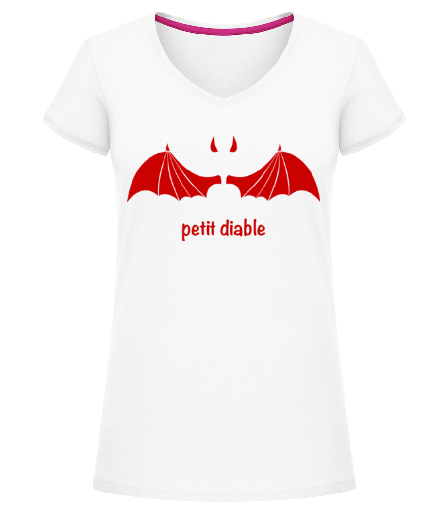 Petit Diable Rouge · T-shirt col en V Femme