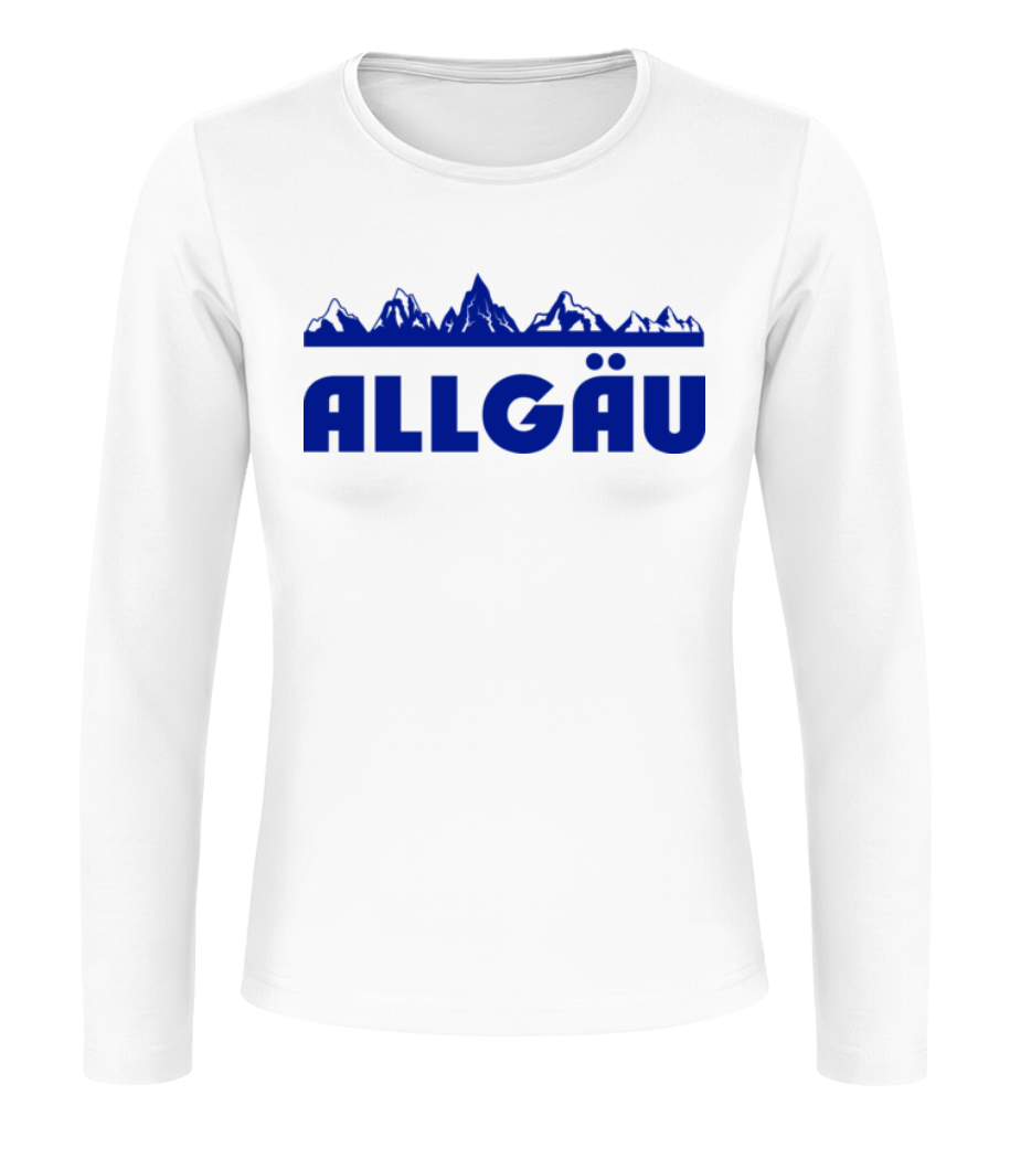 Vorschau: Allgäu - Frauen Longsleeve Basic - Weiß - Vorne