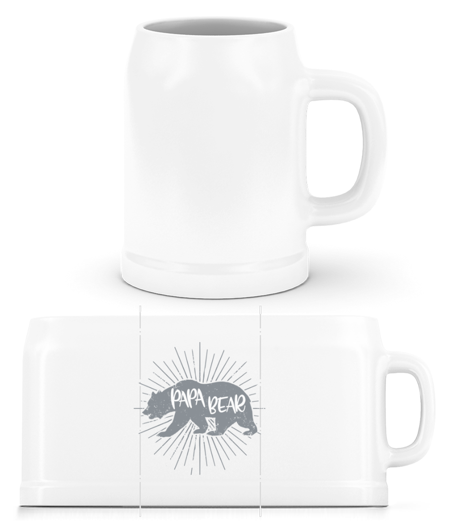 Aperçu: Papa Bear - Chope de bière - Blanc - Devant