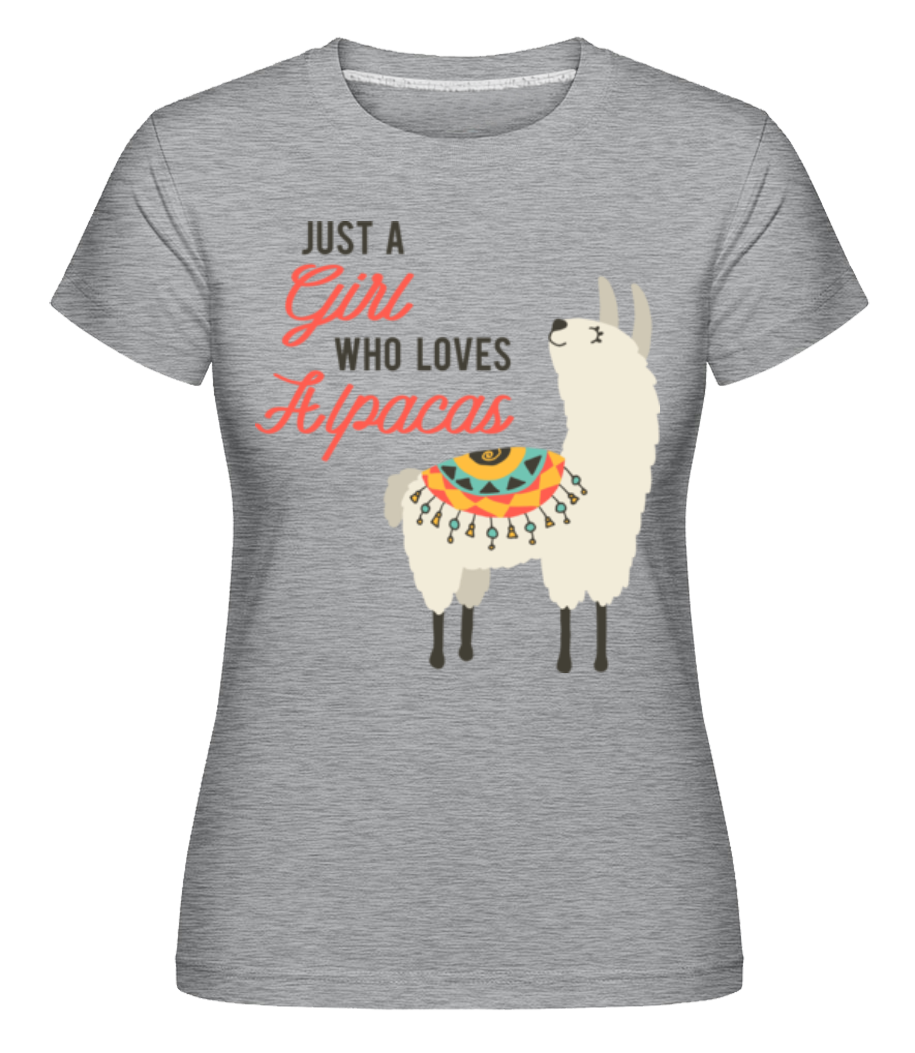 Just A Girl Who Loves Alpacas -  T-shirt Shirtinator femme - Gris chiné - Devant