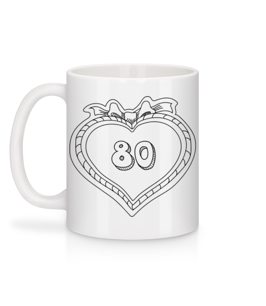 Aperçu: Anniversaire Des Années 80 - Mug en céramique blanc - Blanc - Derrière