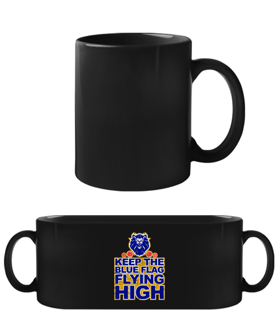 Chelsea Football Blue Flag Fly High · Tasse Noire