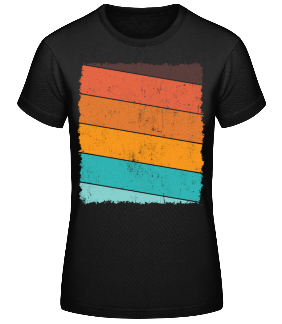 Aperçu: Rectangle De Fond Rétro 4 - T-shirt standard Femme - Noir - Devant