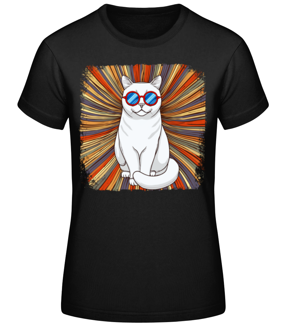 Chat British Shorthair Look Hippie · T-shirt standard Femme