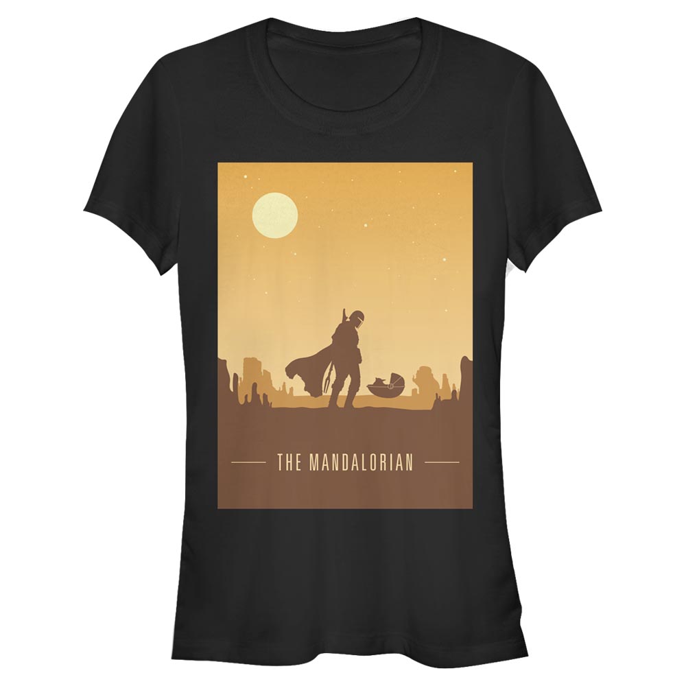 Star Wars - The Mandalorian - Mando & Yoda Mando and Child Poster - Femme T-shirt - Noir - Devant