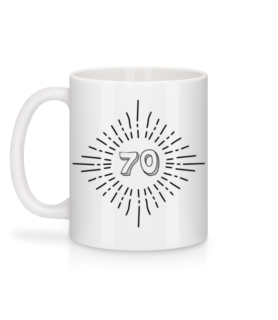 Aperçu: Anniversaire Des Années 70 - Mug en céramique blanc - Blanc - Derrière