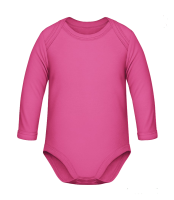 Baby Bio Strampler Longsleeve - Magenta - Vorne