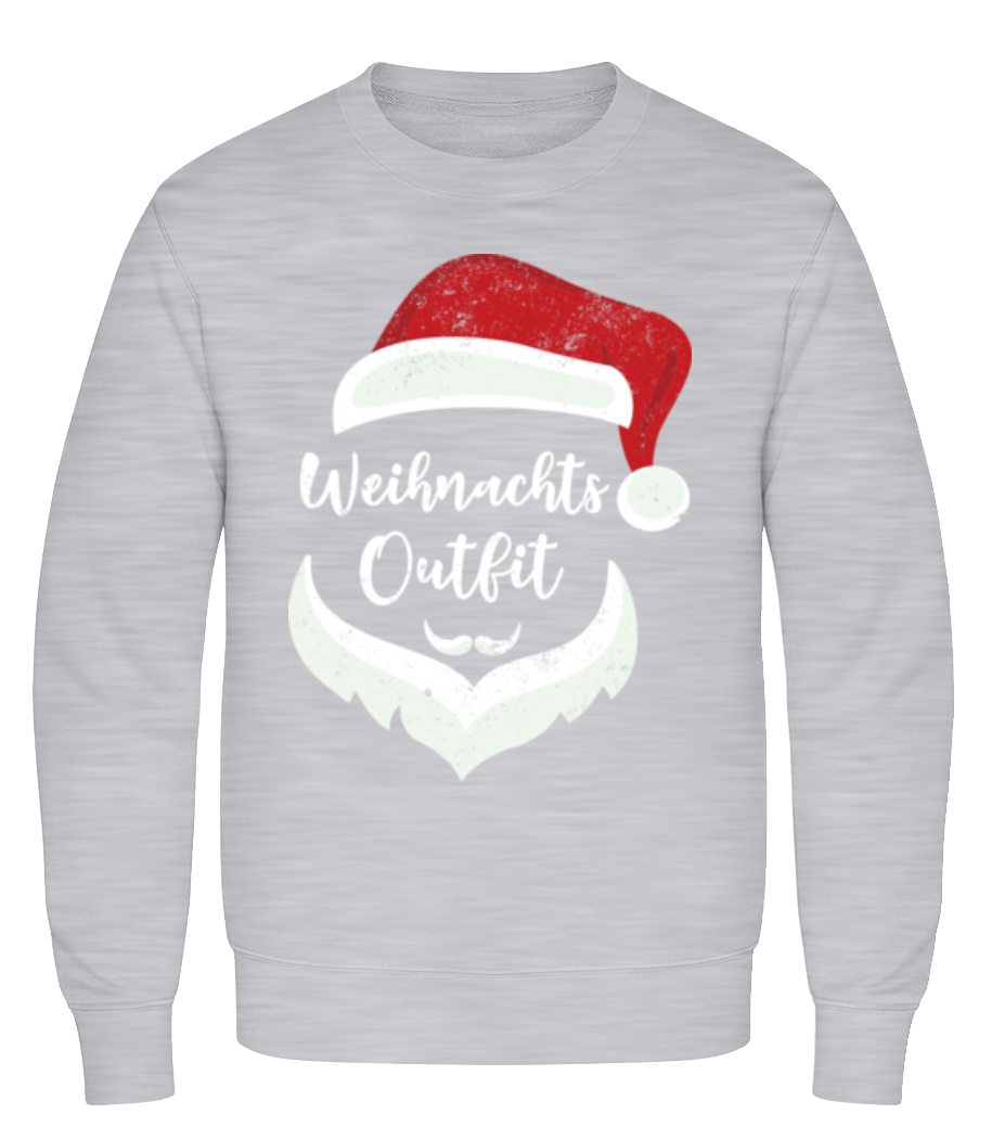 Vorschau: Weihnachts Outfit - Männer Pullover - Grau meliert - Vorne