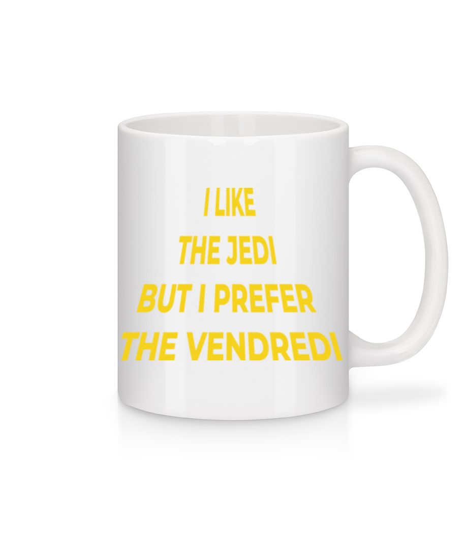 Aperçu: I Like The Jedi Prefer The Vendredi - Mug en céramique blanc - Blanc - Devant