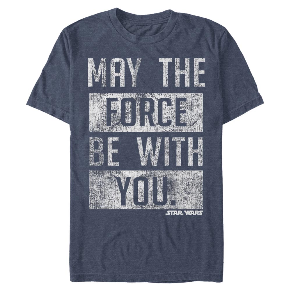 Aperçu: Star Wars - Text Be You - Homme T-shirt - Bleu marine chiné - Devant