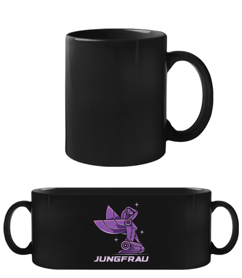 Mecha Roboter Sternzeichen Jungfrau · Schwarze Tasse