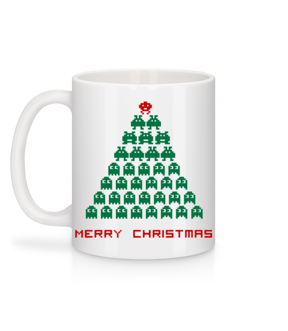 Merry Christmas Pixel Monster - Mug en céramique blanc - Blanc - Derrière