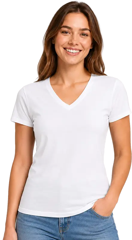 T-shirt col V femme Stedman – Vue de face