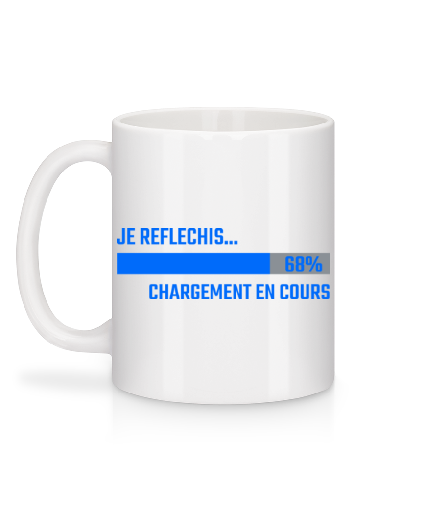 Aperçu: Je Reflechis Chargement - Mug en céramique blanc - Blanc - Derrière