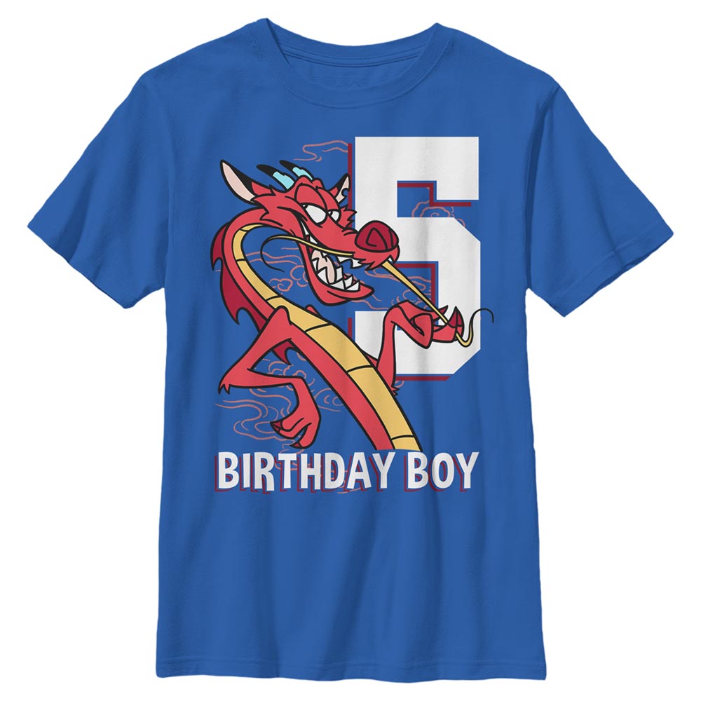 Aperçu: Disney - Mulan - Mushu Five - Enfant T-shirt - Bleu royal - Devant