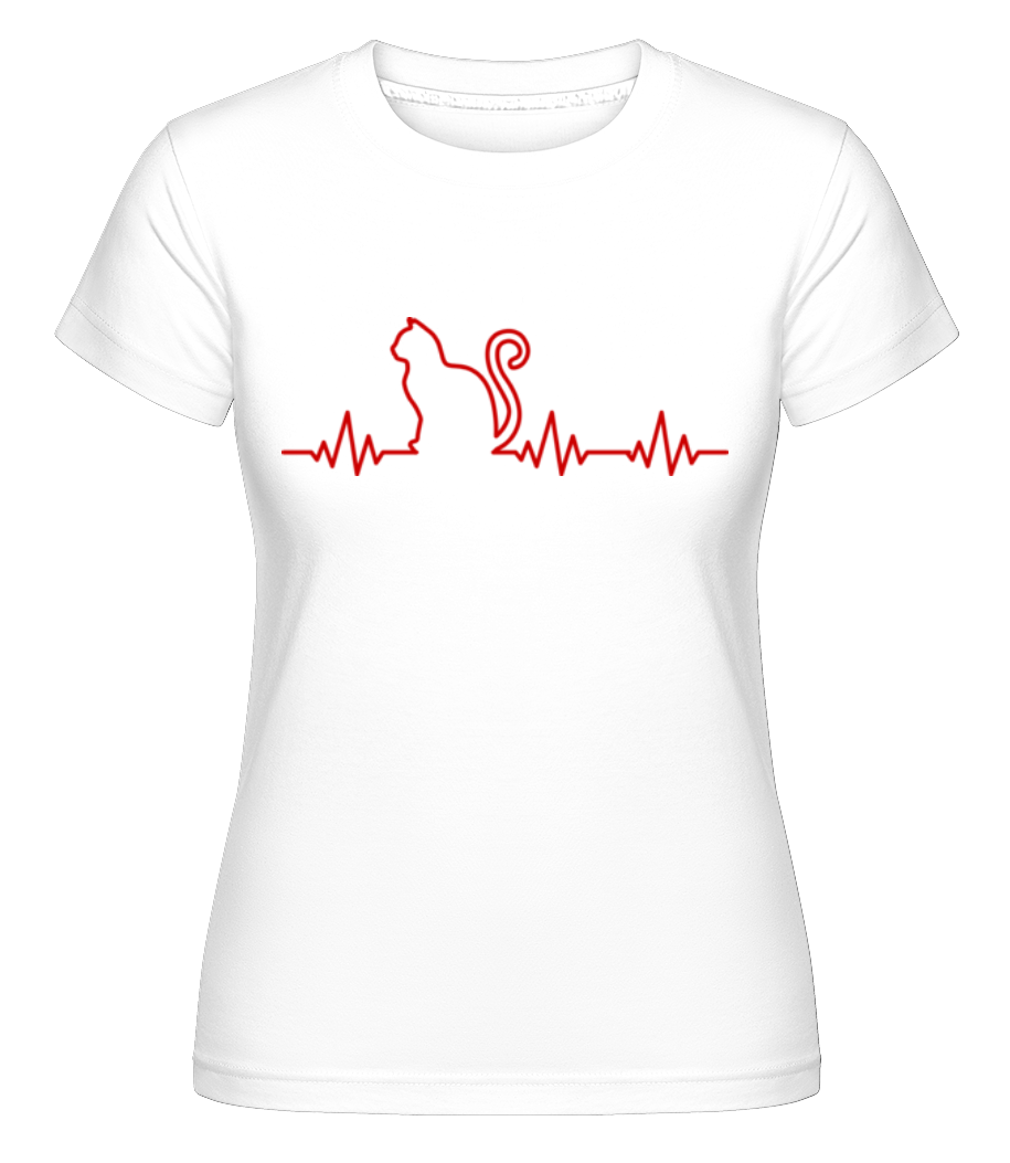 Aperçu: Pulsation Chat -  T-shirt Shirtinator femme - Blanc - Devant