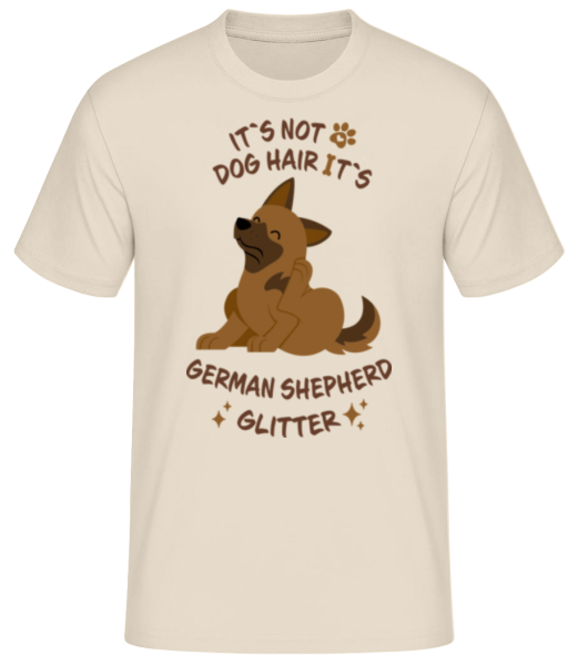 Not Dog Hair German Shepherd Glitter - T-shirt standard Homme - Crème - Devant