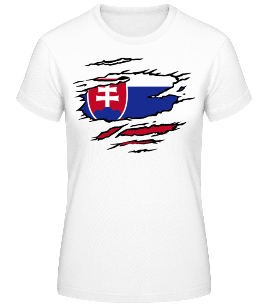 Zerrissene Flagge Slowakei · Frauen Basic T-Shirt