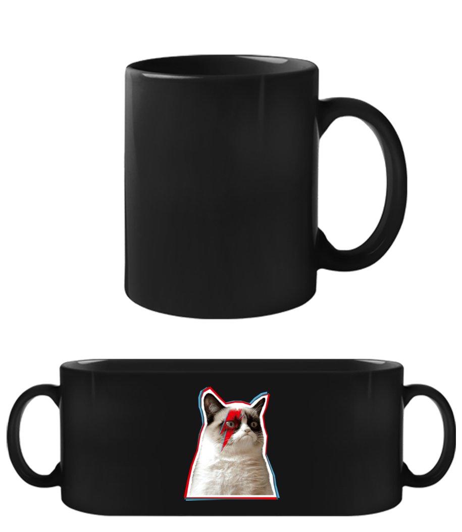Grumpy Bowie Cat · Tasse Noire