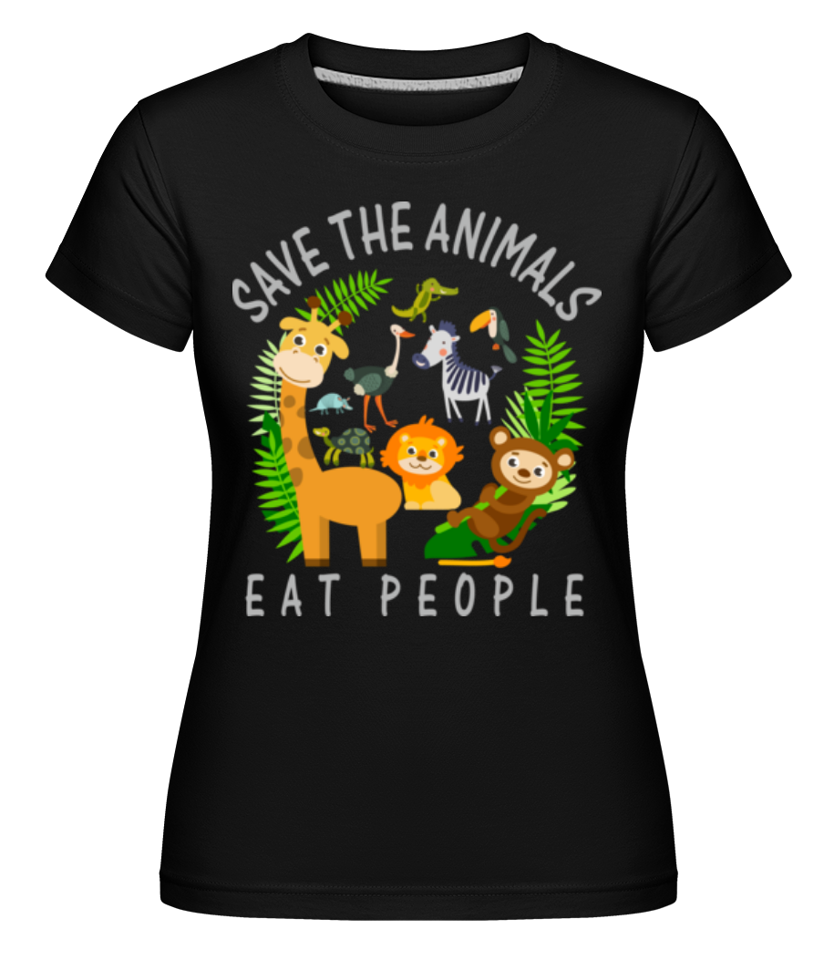 Aperçu: Save The Animals -  T-shirt Shirtinator femme - Noir - Devant