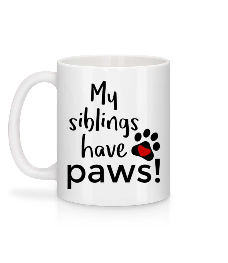 Aperçu: My Siblings Have Paws - Mug en céramique blanc - Blanc - Derrière