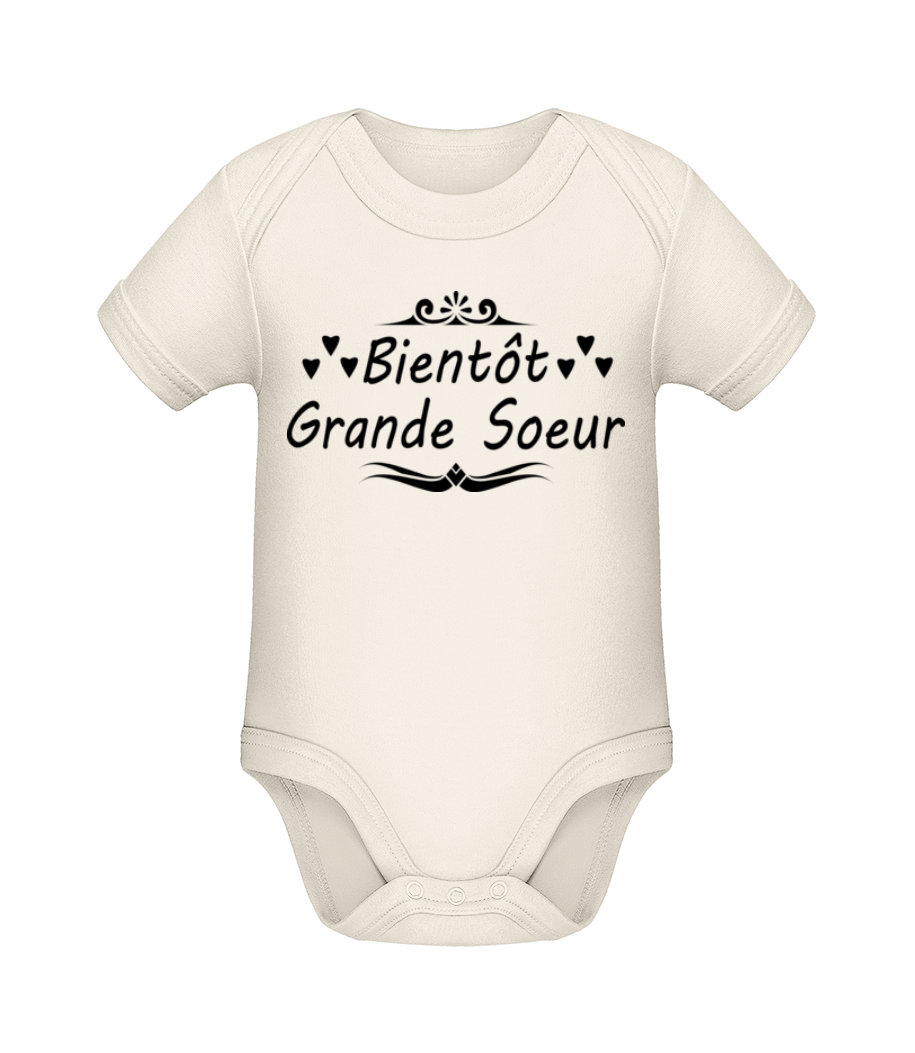 Bientôt Grande Sœur · Body manches courtes bio
