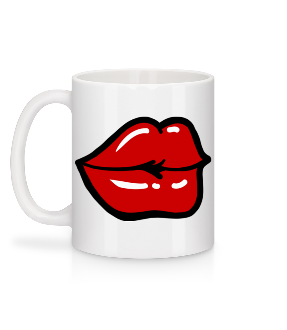 Red Lips - Mug en céramique blanc - Blanc - Derrière