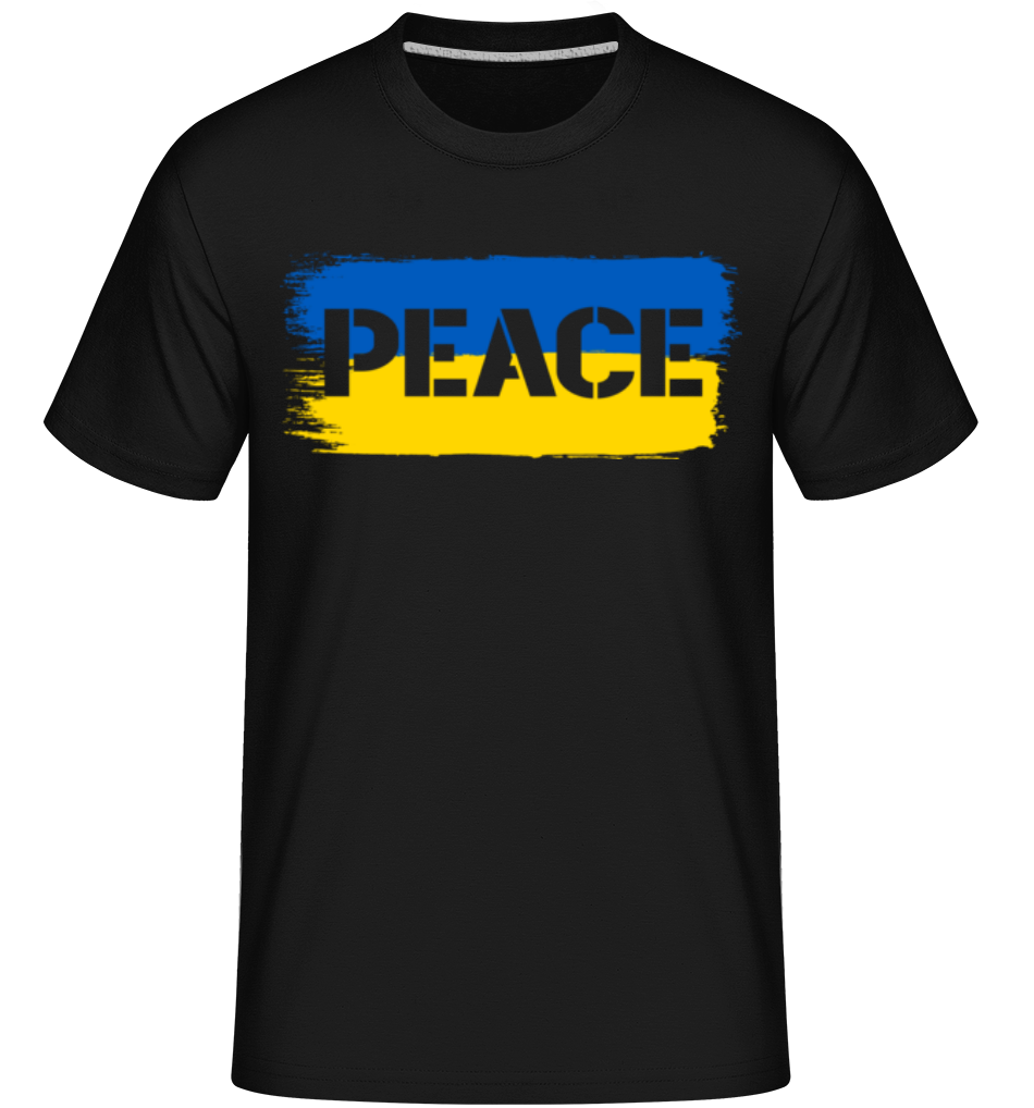 Aperçu: Drapeau de la paix en Ukraine -  T-Shirt Shirtinator homme - Noir - Devant