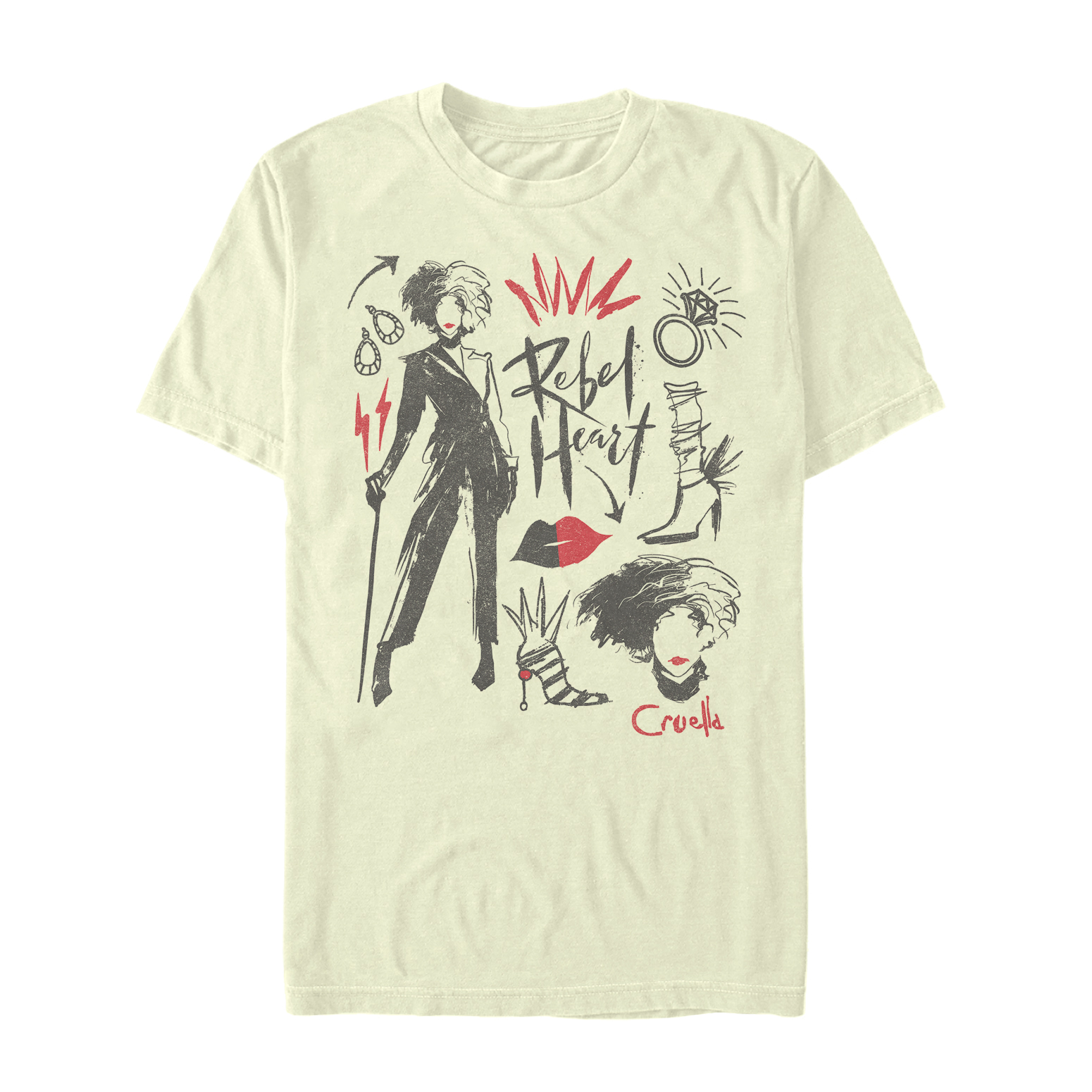 Disney Classics - Cruella - Cruella d'Enfer Fashion Sketches - Homme T-shirt