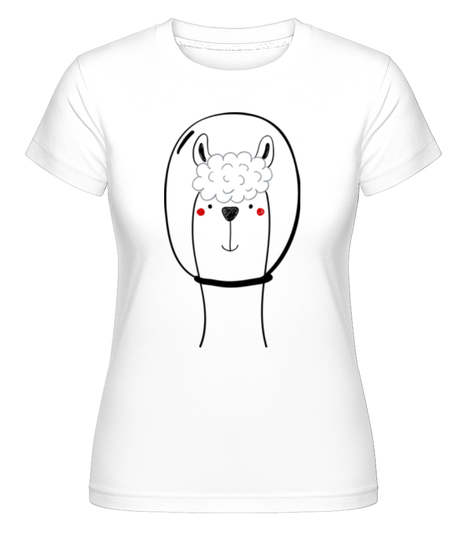 Aperçu: Lama De L'Espace -  T-shirt Shirtinator femme - Blanc - Devant