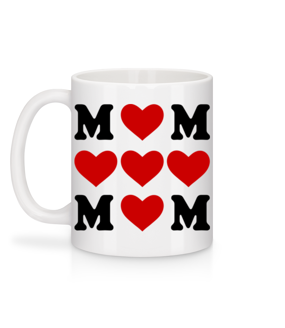 Aperçu: Amour Maman Cœur - Mug en céramique blanc - Blanc - Derrière