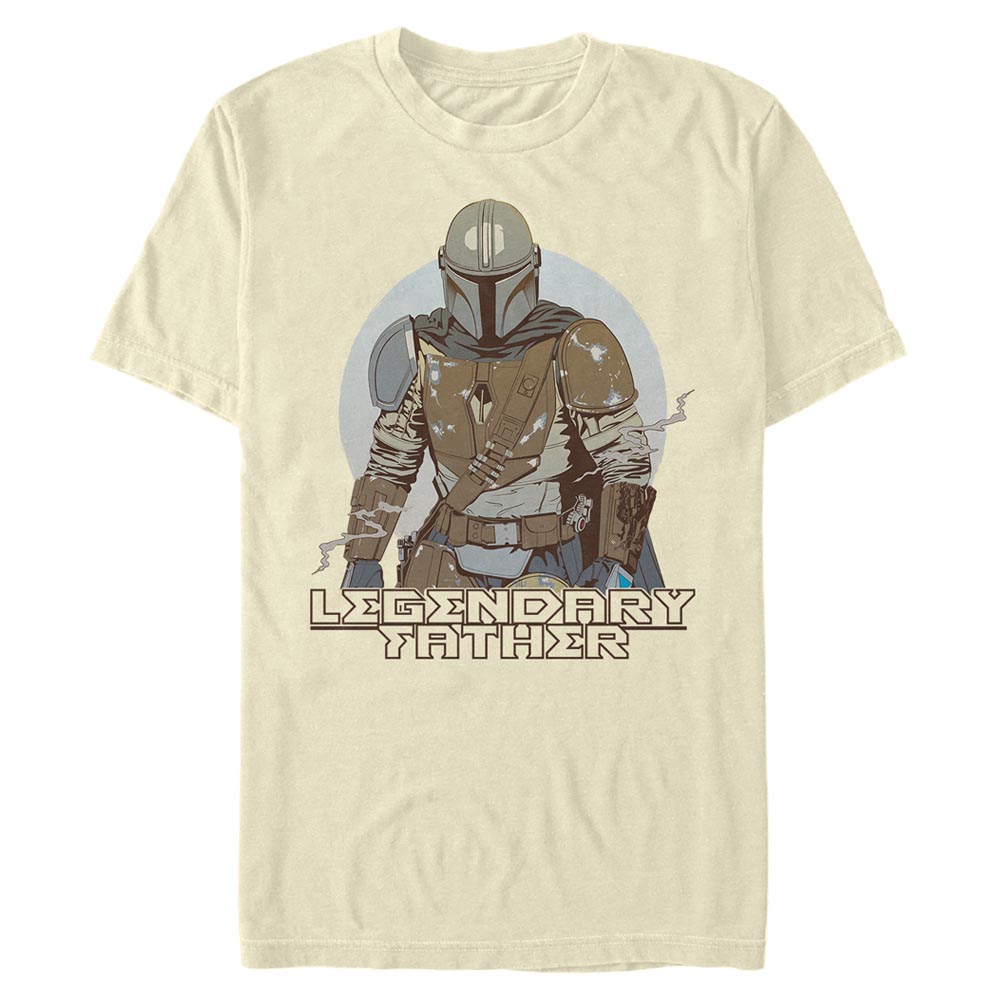 Aperçu: Star Wars - The Mandalorian - Mandalorian Lone Father - Father's Day - Homme T-shirt - Crème - Devant
