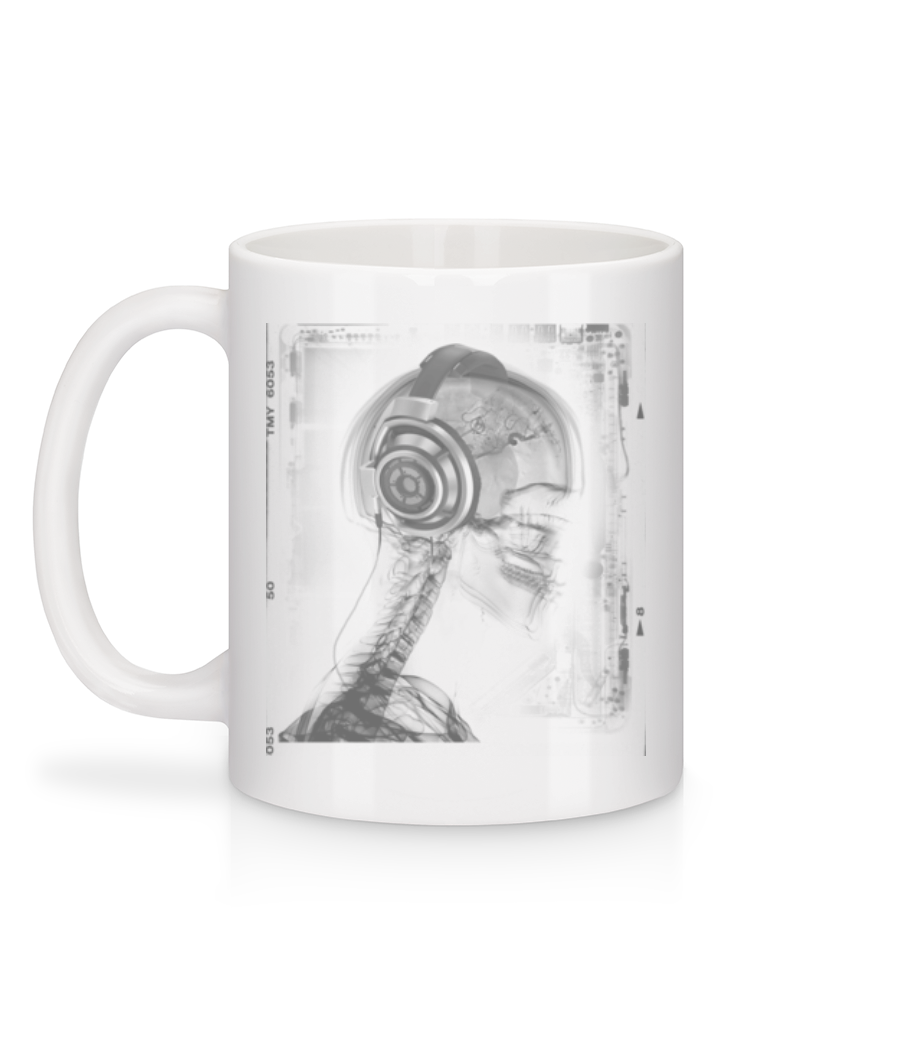 Musique Squelette - Mug en céramique blanc - Blanc - Derrière