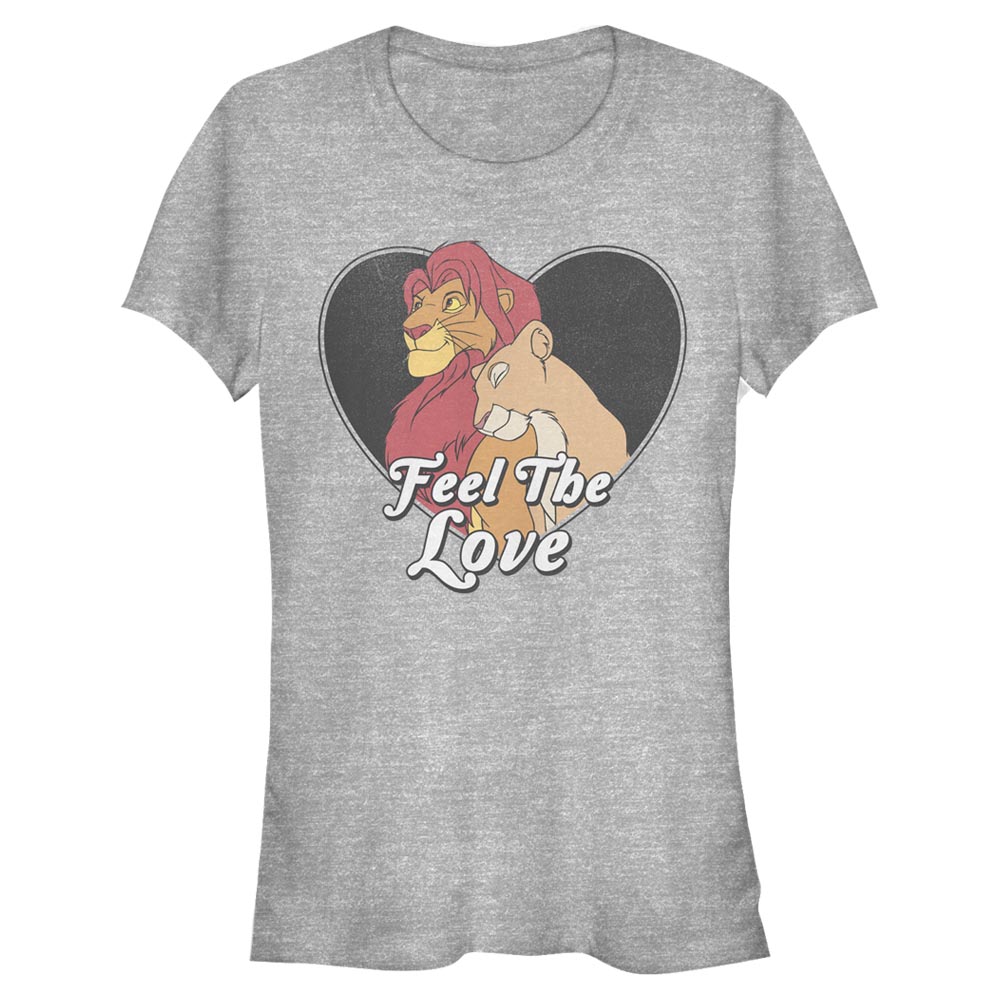 Aperçu: Disney Classics - Le Roi lion - Simba & Nala Feel The Love - Valentine's Day - Femme T-shirt - Gris chiné - Devant