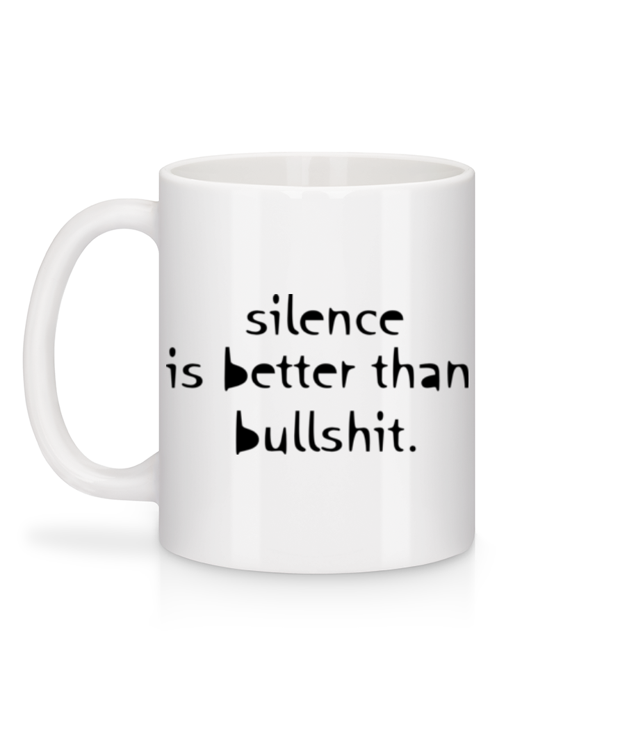 Silence - Mug en céramique blanc - Blanc - Derrière