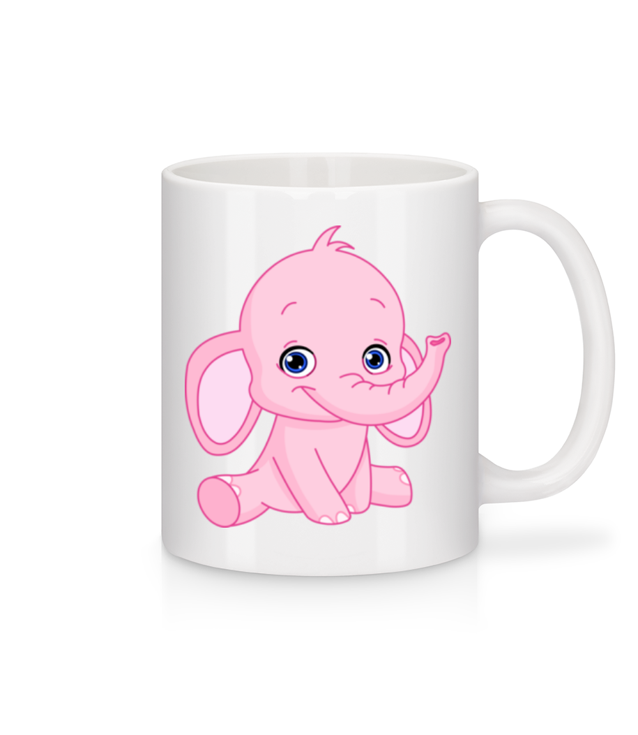 Éléphant Comic · Mug en céramique blanc
