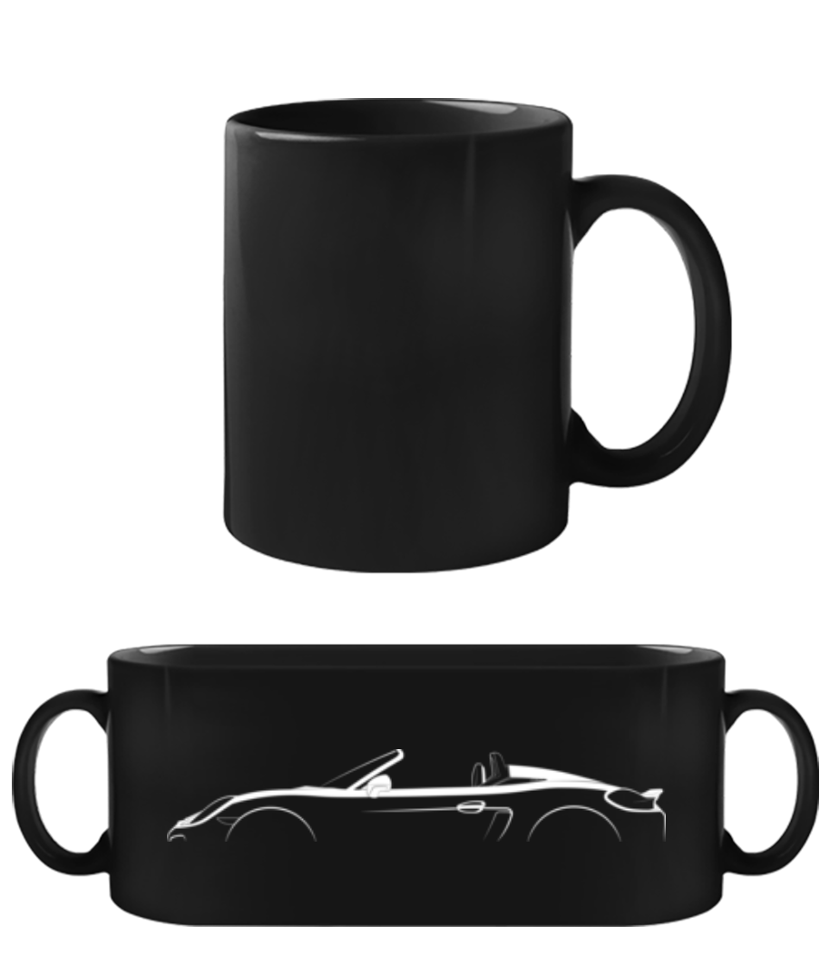 'Porsche Boxster 981 Spyder' Silhouette · Tasse Noire